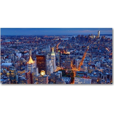 Moderný sklenený obraz z fotografie Manhattan noc 100x50 cm