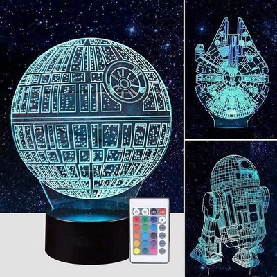 3D iluzivní noční lampa, pro chlapce a dívky, stolní lampa, 7 barev, měnící se, napájená z USB, – Zboží Dáma