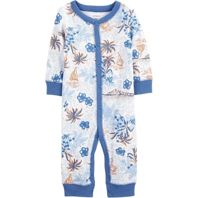 CARTER'S Overal bez nožiček na druky Sleep&Play Blue Palm kluk