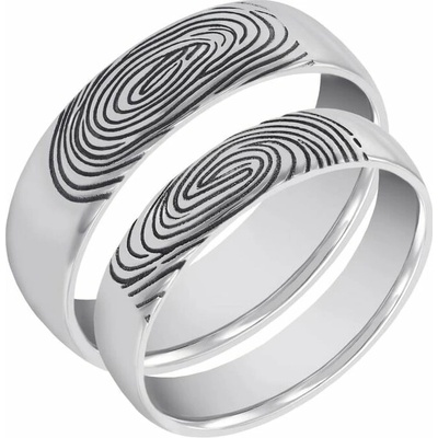 Eppi Svadobné obrúčky z platiny s otlačkami prstov Feita RW41839