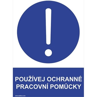 Walteco Používej ochranné pracovní pomůcky 210x297mm, formát A4, plastová tabulka Množství: 1 ks , 20020