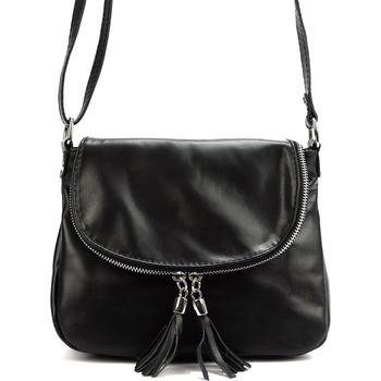Kožená crossbody kabelka David Luka no. 023 Černá