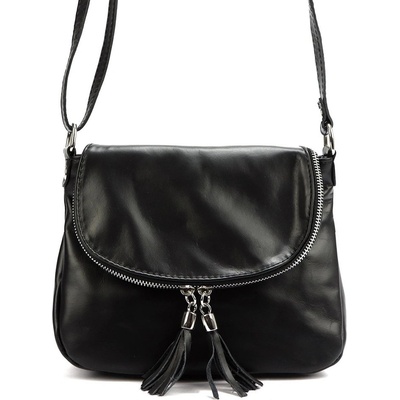 Kožená crossbody kabelka David Luka no. 023 Černá