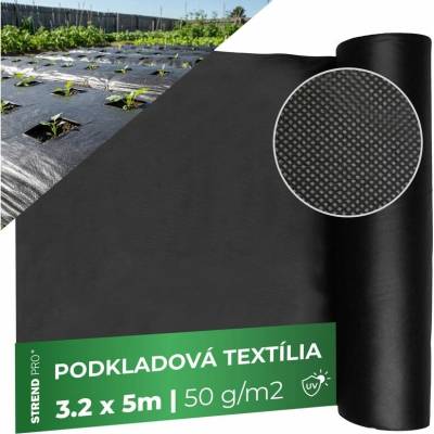 STREND PRO Netkaná textília Garden 3,2x5 m 50 g/m 3% UV čierna