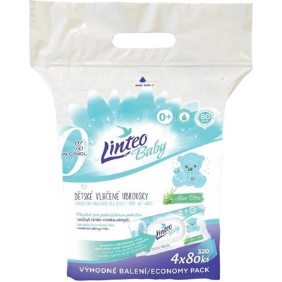 Linteo Baby Aloe Vera Detské vlhčené obrúsky 4 x 80 ks