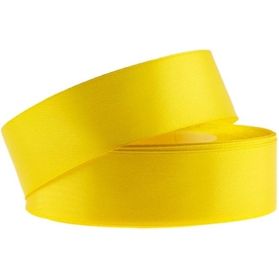 Stuha saténová 25mm/32m yellow (žlutá) – Zboží Dáma