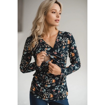 Těhotenská kojící halenka Milk Bar Navy dl.rukáv – Zboží Dáma