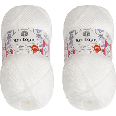 Bellatex SET 2ks Příze BABY ONE 100g / 250 m Bílá