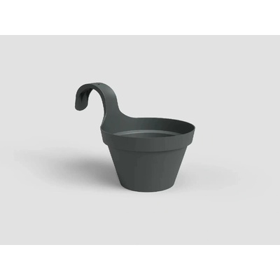 Artevasi Květináč CAPRI balkonový 20cm plast tm.šedá anthracite