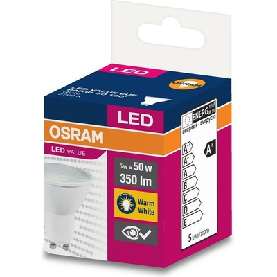 Žiarovka OSRAM® LED GU10 50 ean8678 120° 4,5W/2700K Value PAR16
