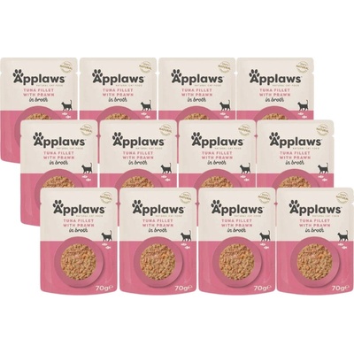 APPLAWS Cat Adult tuniak a tigrie krevety vo vývare 12 x 70 g