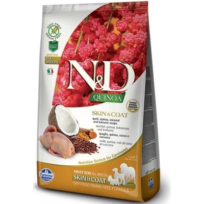 N&D Quinoa Grain Free SKIN&COAT Adult Dog QUAIL 3 x 7 kg