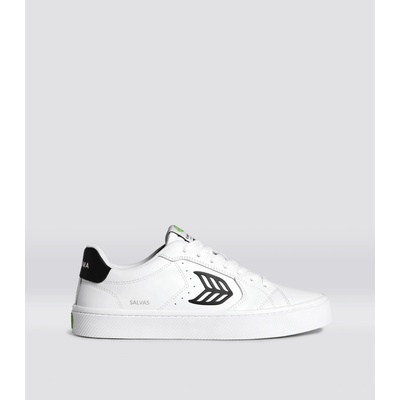 Cariuma Salvas White Leather Black Logo Sneaker