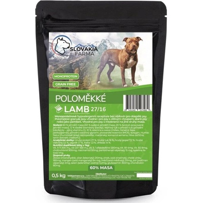 Slovakia Farma poloměkké hypoalergenní grain free jehněčí 27/16 0,5 kg