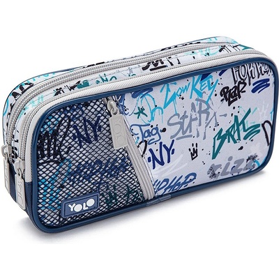 YOLO Ученически несесер YOLO Grafiti - 2 ципа (121274-170-89)