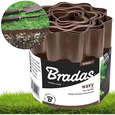 Vlnitý okraj trávnika Bradas Palisáda 9 m × 20 cm, hnedý