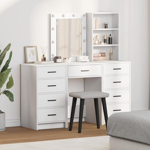 vidaXL Тоалетка 3 бр. Бяло 40 x 41 x 135 см Инженерна дървесина (3334218)