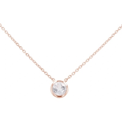 Eppi Bezel náhrdelník s bielym topásom N34510
