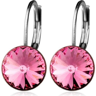 Nubis ocelové náušnice s krystaly Swarovski light rose NBS08-LR