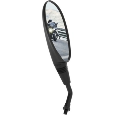 Zrkadlo na motorku Oxford OX124 Oval, ľavé - čierna (1ks)
