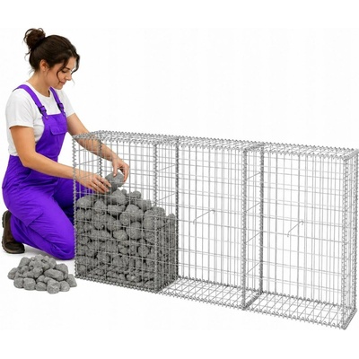 zahrada-XL Gabionový koš pozinkovaná ocel 200 x 30 x 100 cm