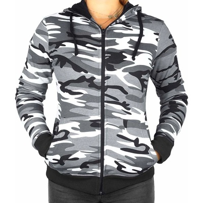 Malfini dámská maskáčová mikina černobílá