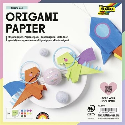 Folia origami papír 20 × 20 cm 70 g 500 listů různé barvy 8970