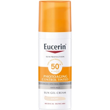 Eucerin Sun Оцветен слънцезащитен гел-крем Photoaging Control, светъл, SPF50+, 50 ml