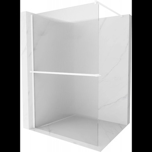 Mexen Kioto+ душ стена с рафт Walk-in 120 x 200 cm, ивици, бяла - 800-120-121-20-09 (800-120-121-20-09)