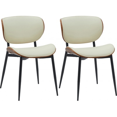 Design-Shop Enid koženka ořech / krém 2 ks