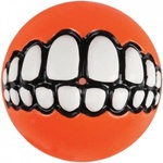 Rogz Grinz Ball M - Кучешка играчка гумена топка с отвор за лакомства 6, 4 см. оранжева