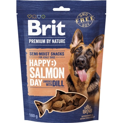 Brit Pamlsok Premium by Nature Dog losos s kôprom 180 g