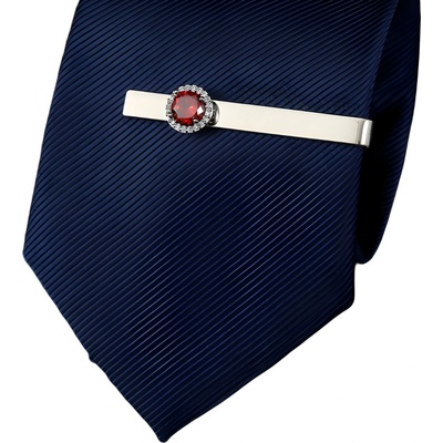 Amparo Miranda spona na kravatu Crystal KS60 strieborná-červená