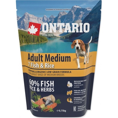 Ontario Adult Medium 7 Fish and Rice 2,25 kg