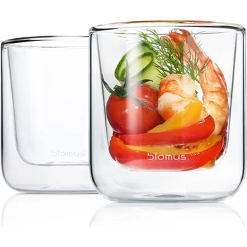 Blomus (Германия) Комплект от 2 бр. двустенни стъклени чаши blomus nero за кафе - 200 мл (blomus 63653)