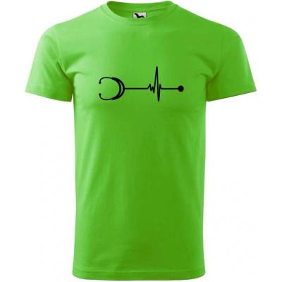 Dobrý Triko pánské tričko Tep stetoskop Apple green