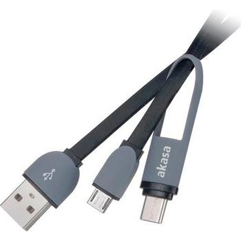 Akasa AK-CBUB35-10BK USB2.0 Typ-A na Type-C a Micro-B, 100cm, černý