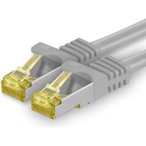 1aTTack. de Cat. 7 network cable 25m gray 1 piece Cat7 Ethernet cable network LAN cable raw cable 10 Gb s SFTP PIMF LSZH set patch cable with Rj 45 plug Cat. 6a - 4251073615110