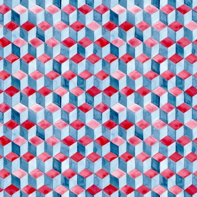 Funkční úplet na trička Cubes 3D modročervené