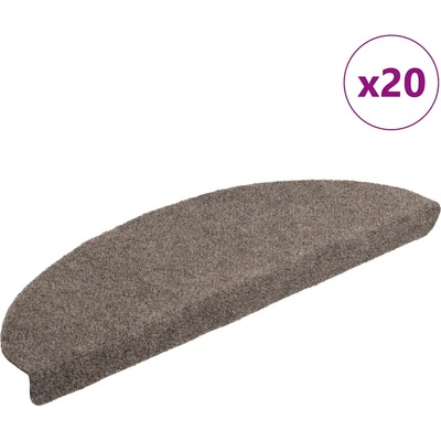 vidaXL Изтривалки за стълби, самозалепващи се, 20 бр. , 65x21x4 см, бежови, полукръгли, големи (3365652)
