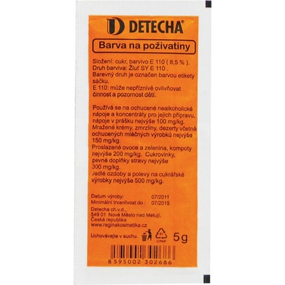 Detecha farba na potraviny oranžová oranžová 5 g
