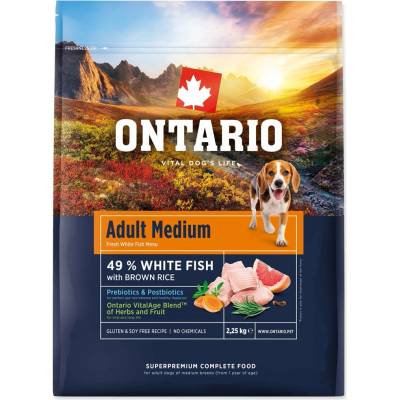 Ontario Adult Medium Fish & Brown Rice 2,25 kg