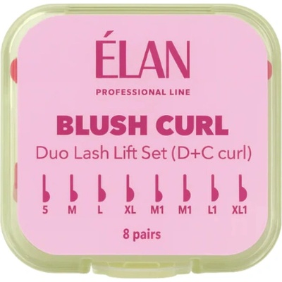 ÉLAN Duo Lash Lift Set Mint / Blush Curl – natáčky na lash lifting 8 párů Barva: Blush Curl (matné, růžové)