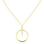 SAVICKI Кръгло колие, злато 375, бели диаманти, 0.03К, 45 см