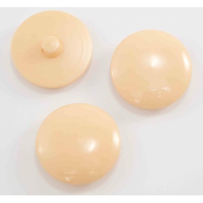 Gombík so spodným prišitím - béžový lesklý - priemer 2,8 cm