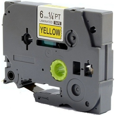 Compatible Съвместима лента с Brother TZ-S611/TZe-S611, 6mm x 8m, екстра лепило черен печат/жълт фон (TZS611)