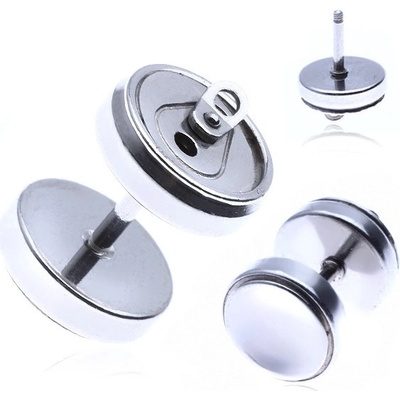 Šperky eshop nepravý ocelový plug do ucha lesklá plechovka AA39.08