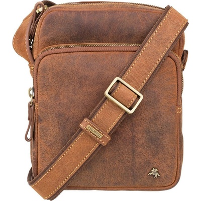 Značková pánska kožená taška cez rameno KT166 hnedá