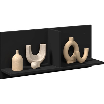 vidaXL Стенен шкаф, 70x16, 5x30 см, черен, инженерно дърво (854851)