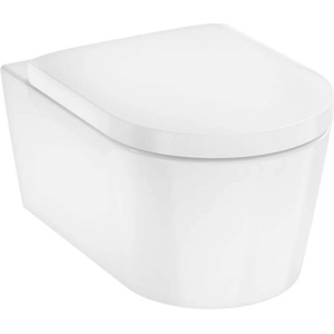 Hansgrohe EluPura S - Конзолна тоалетна чиния със седалка SoftClose, AquaFall, SmartClean, бяла 61119450 (61119450)